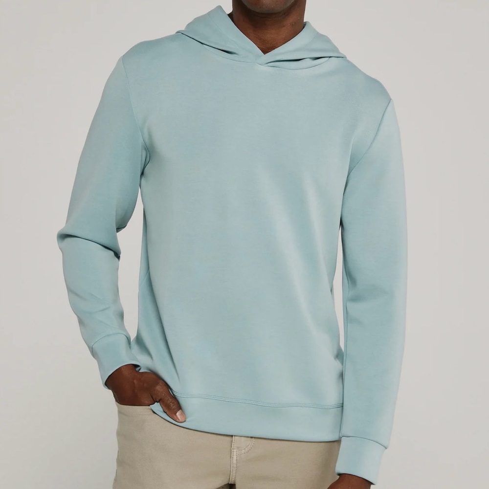 7 Diamonds Men's Hooded Pullover Sweatshirt - Light Blue
